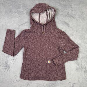 Carhartt Newberry Hoodie Womens Small S 4-6 Plum Cowl Neck Pullover Sweatshirt